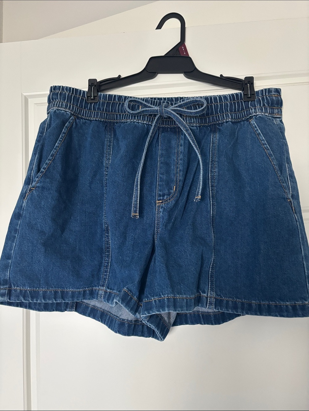 LOFT Denim Drawstring Jean Shorts - Blue